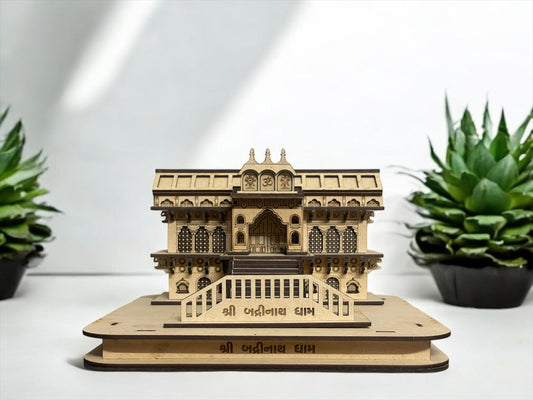 Wooden Badrinath Temple – Exquisite Laser-Cut Spiritual Replica