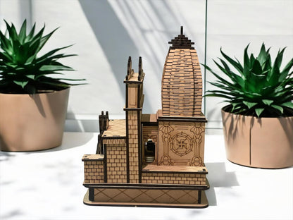 Khatu Shyam Ji Wooden Laser Cut Temple Model – Intricately Designed Divine Mandir