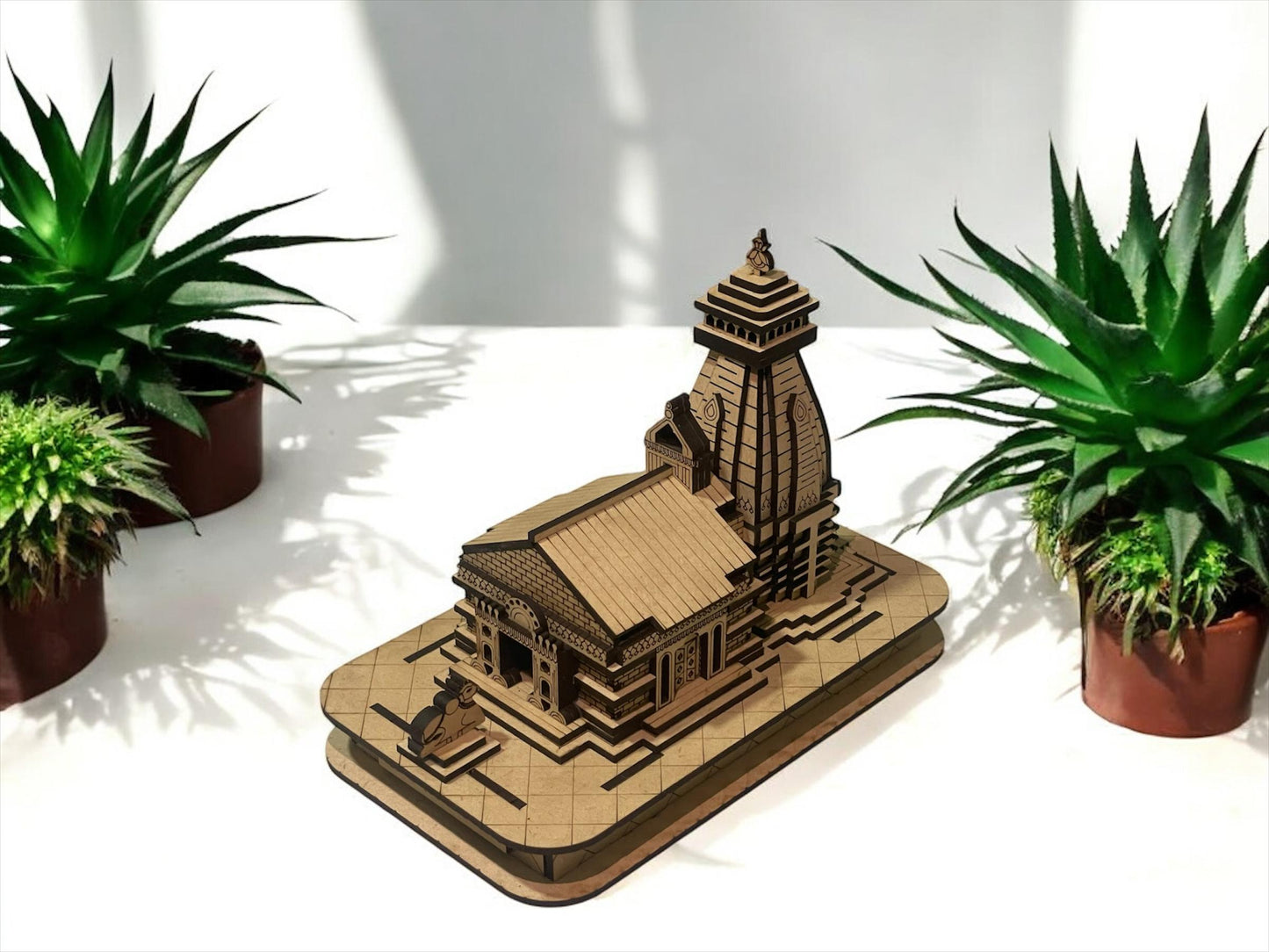 Kedarnath Temple Wooden Laser Cut Model – Divine Home Décor & Spiritual Gift