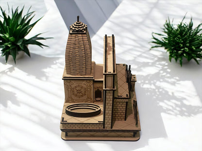 Khatu Shyam Ji Wooden Laser Cut Temple Model – Intricately Designed Divine Mandir