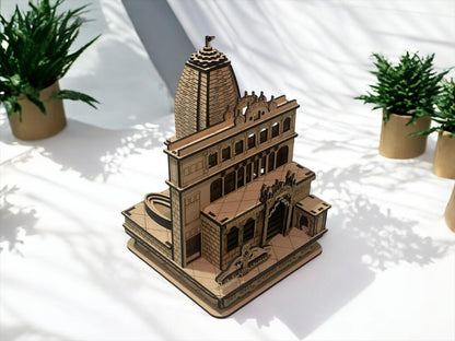 Khatu Shyam Ji Wooden Laser Cut Temple Model – Intricately Designed Divine Mandir