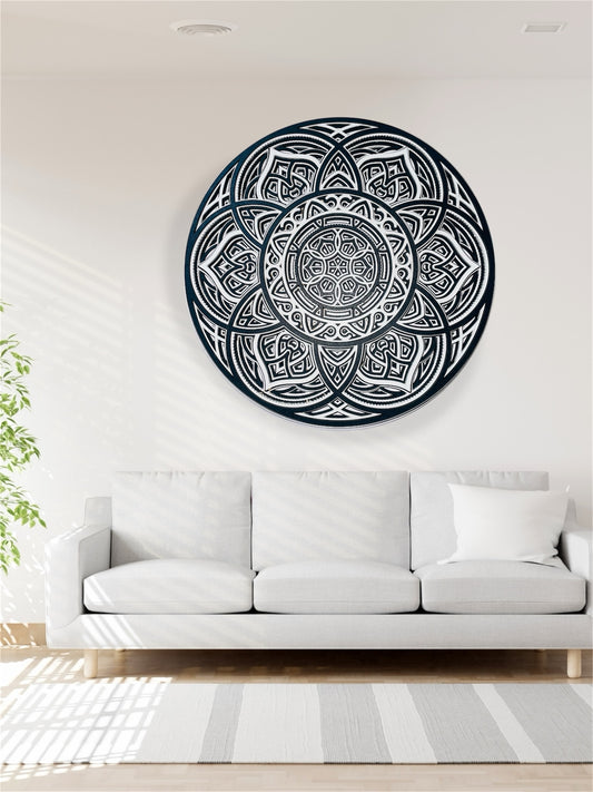 Intricately Designed Multi-Layered Handcrafted Wooden Mandala