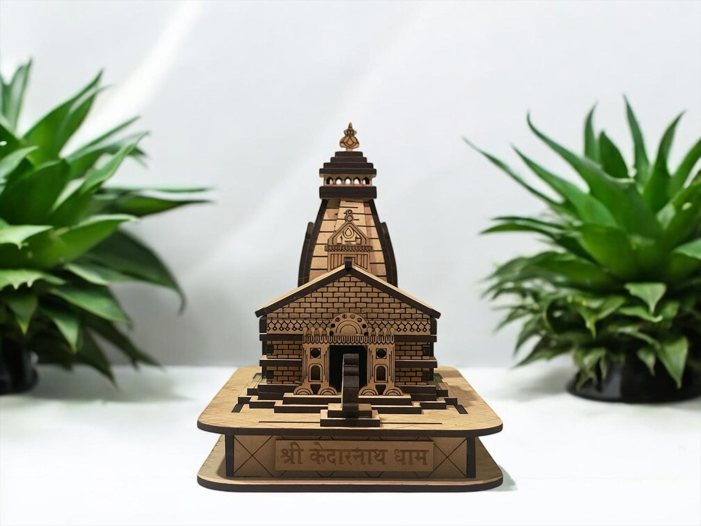 Kedarnath Temple Wooden Laser Cut Model – Divine Home Décor & Spiritual Gift