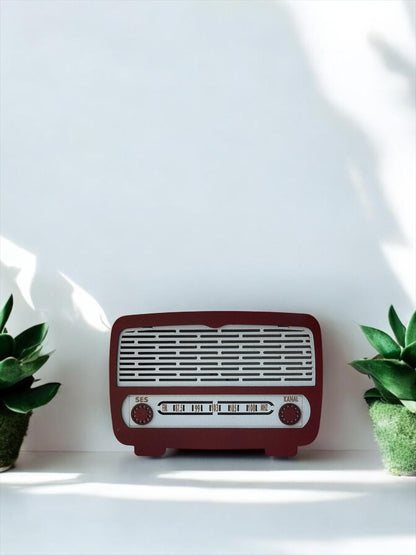 Wooden Vintage German Radio Piggy Bank – Retro Style Money Saver