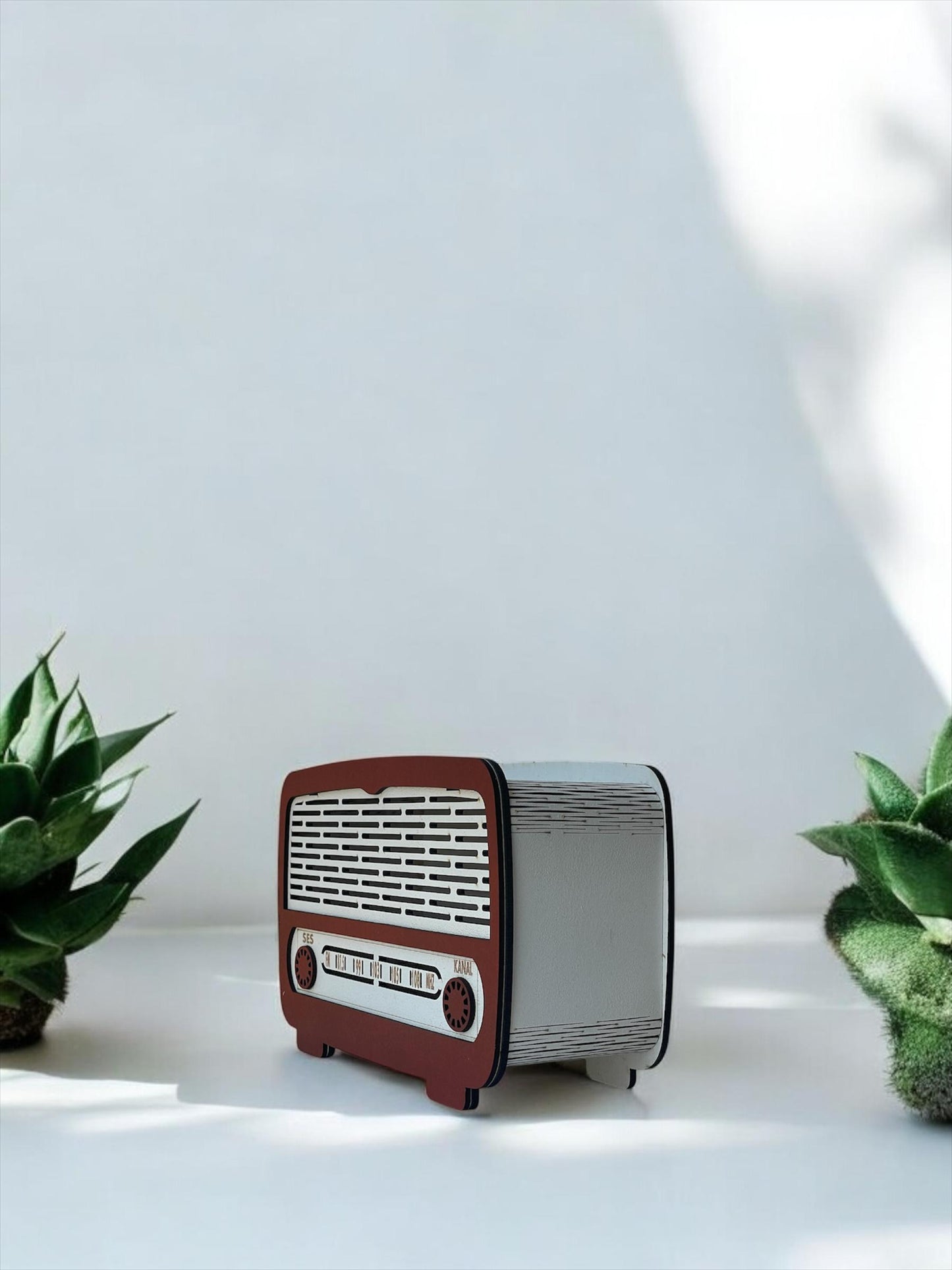 Wooden Vintage German Radio Piggy Bank – Retro Style Money Saver