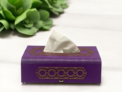 Handcrafted Wooden Tissue Box with Colorful Paper Décor – Elegant & Stylish | Variant 2