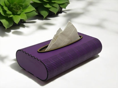 Handcrafted Wooden Tissue Box with Colorful Paper Décor – Elegant & Stylish | Variant 3