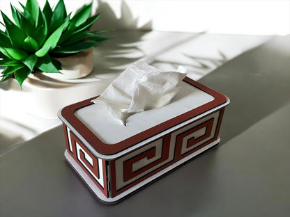 Handcrafted Wooden Tissue Box with Colorful Paper Décor – Elegant & Stylish | Variant 5