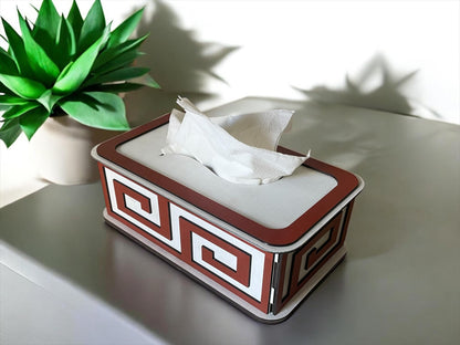 Handcrafted Wooden Tissue Box with Colorful Paper Décor – Elegant & Stylish | Variant 5