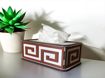 Handcrafted Wooden Tissue Box with Colorful Paper Décor – Elegant & Stylish | Variant 5