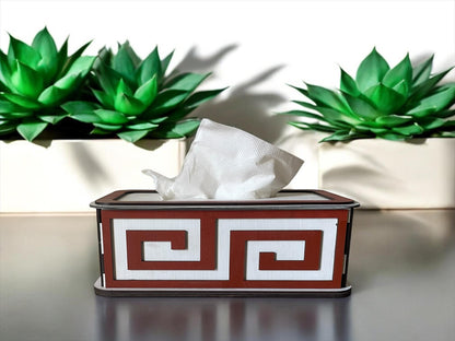 Handcrafted Wooden Tissue Box with Colorful Paper Décor – Elegant & Stylish | Variant 5