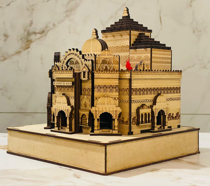 Laser cut Wooden Replica of Sarangpur Hanuman Mandir | Handcrafted Devotion for Your Home