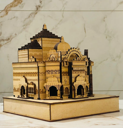 Laser cut Wooden Replica of Sarangpur Hanuman Mandir | Handcrafted Devotion for Your Home